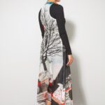 Tree Bustle Dress coal and Heart front